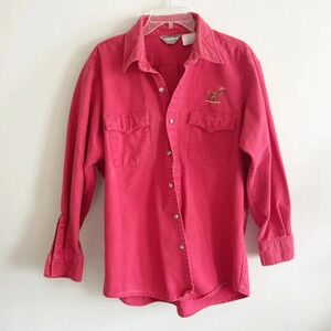 Vintage 90s Winter Run made in USA red flannel button down shirt size XL